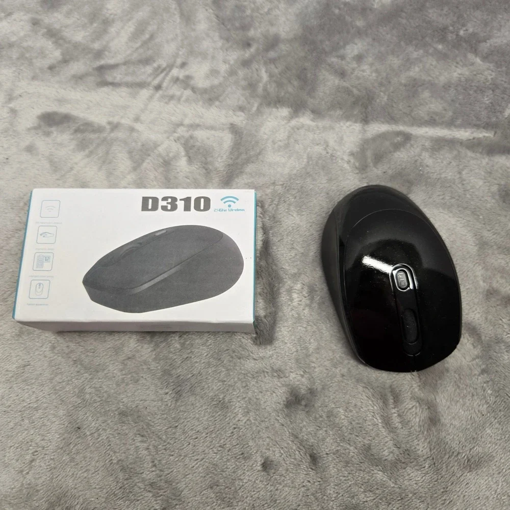 D310 2.4Ghz Wireless Optical Mouse Black Ergonomic Portable Laptop PC USB